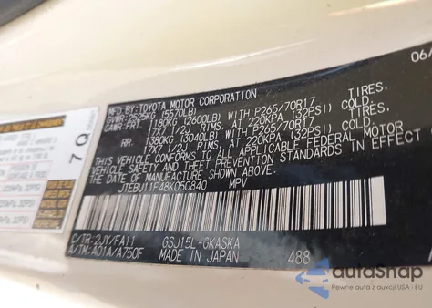 2008 Toyota Fj Cruiser from USA, damaged, VIN JTEBU11F48K050840